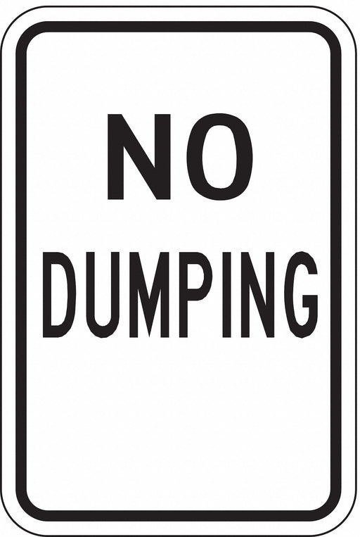 Reflective No Dumping Sign 18x12in Alum