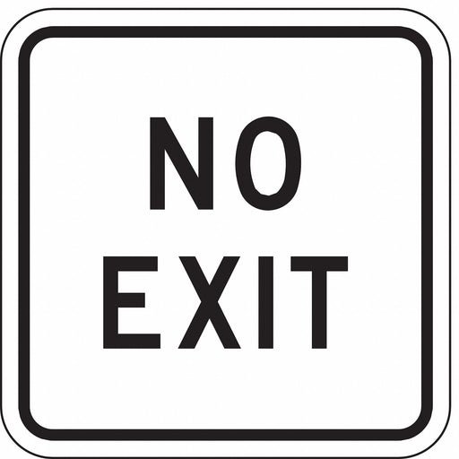 No Exit Sign For Parking Lots 18 x 18 
