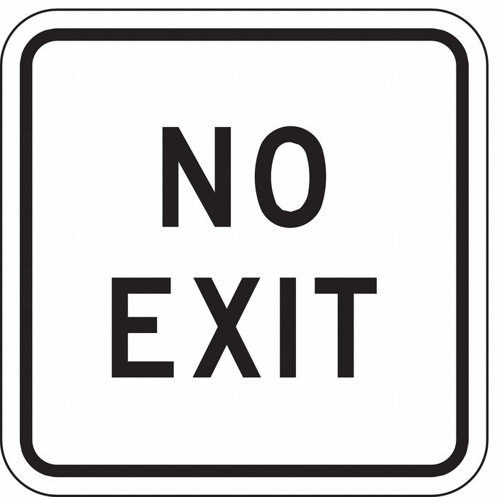 No Exit Sign For Parking Lots 18 x 18 