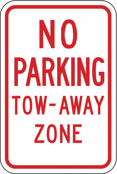 Tow Zone No Parking Sign 18 x 12 