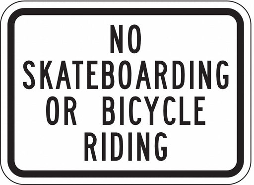 Rflctv No Skateboards Sign 15x21in Alum