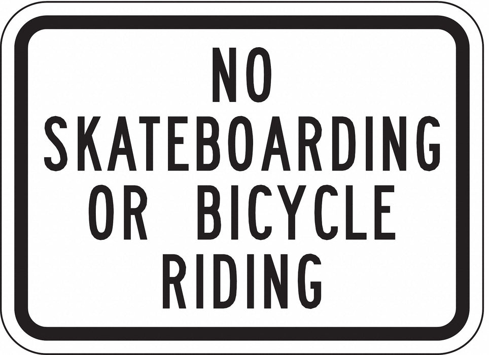Rflctv No Skateboards Sign 15x21in Alum