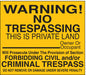 Rflctv No Trespassing Warn Sign 12x12in