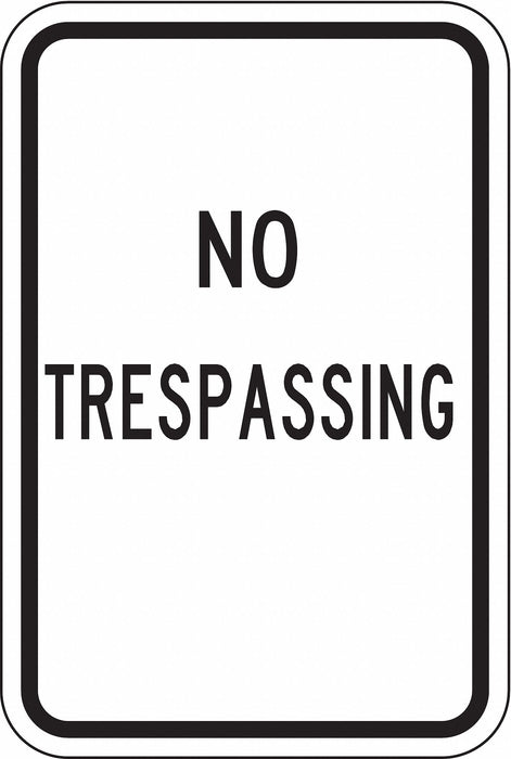 Rflctv No Trespassing Sign 18x12in Alum