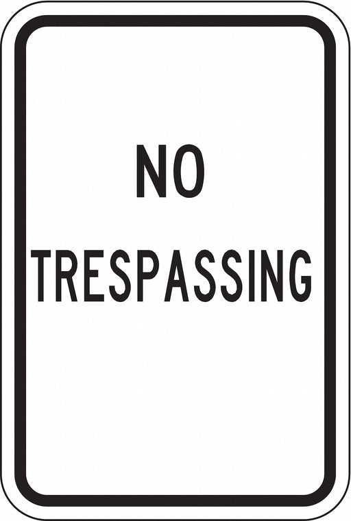 Rflctv No Trespassing Sign 18x12in Alum