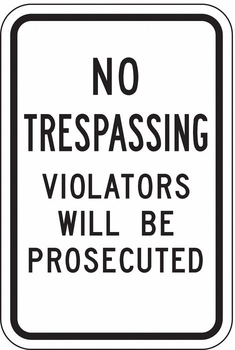 Rflctv No Trespassing Sign 18x12in Alum