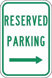 Reserved Parking Sign 18 x 12 