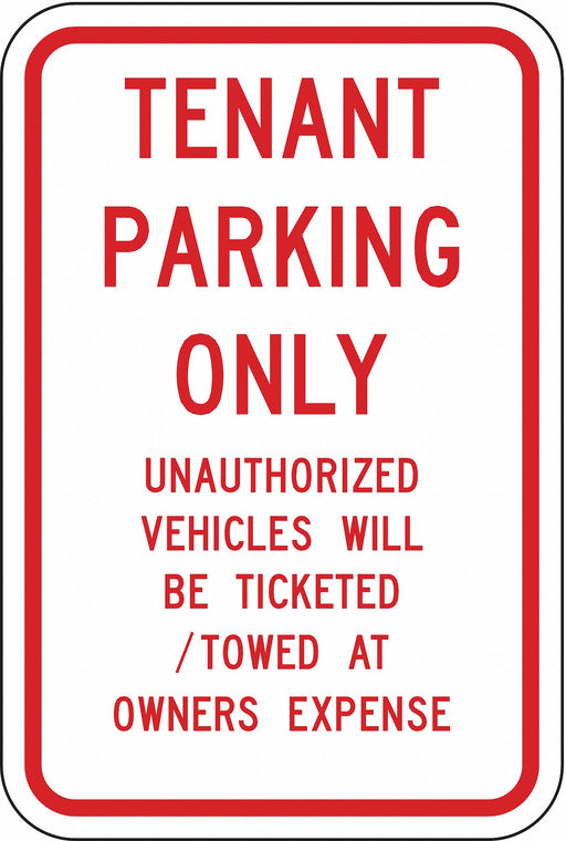 Tennant Parking Sign 18 x 12 