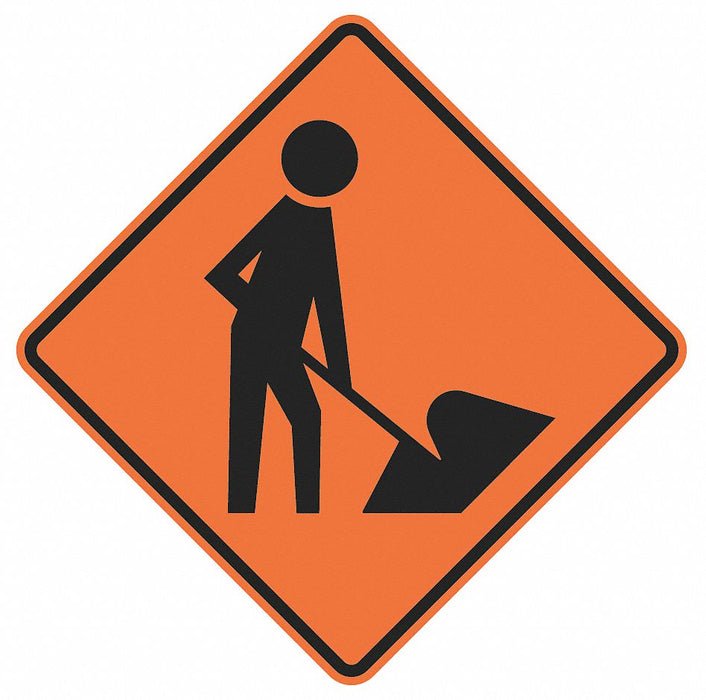 Traffic Sign 36 in x 36 in Orange