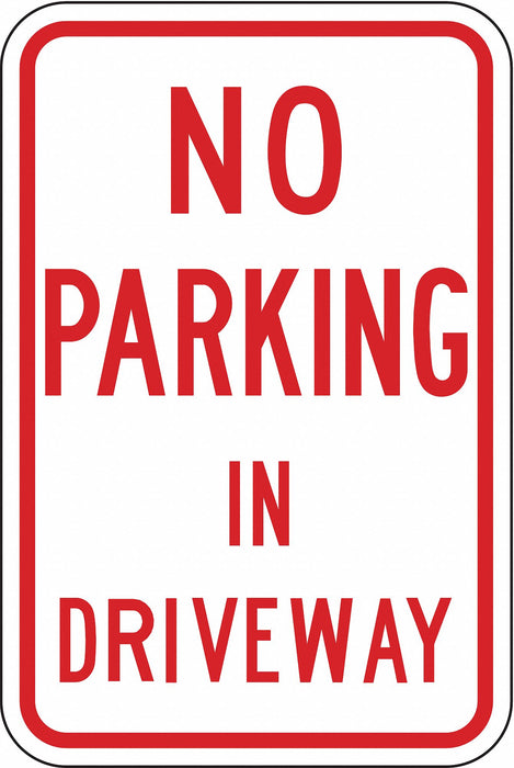 Driveway No Parking Sign 18 x 12 