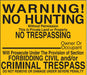 Rflctv Warn No Hunting Sign 12x12in Alum