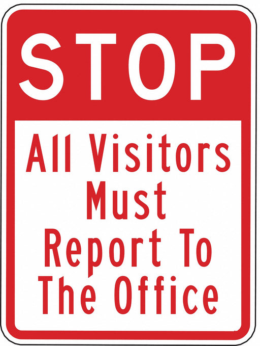 Non-Rflctv Visiitors Sign 24x18in Alum