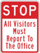 Non-Rflctv Visiitors Sign 24x18in Alum