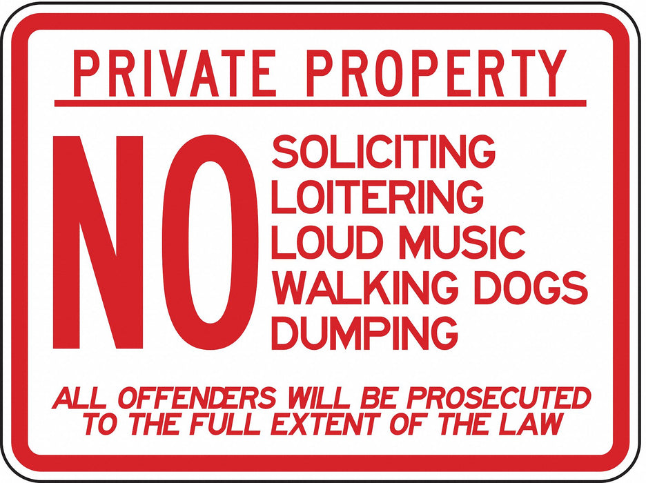 Rflctv No Trespassing Sign 18x24in Alum