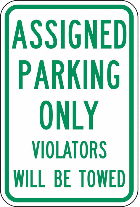 Assigned Parking Only Sign 18 x 12 