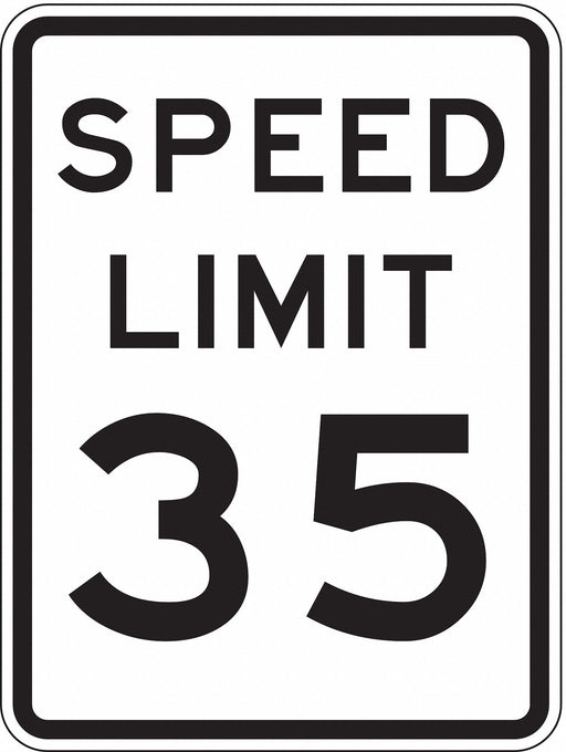 Speed Limit 35 Traffic Sign 24 x 18 