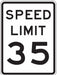 Speed Limit 35 Traffic Sign 24 x 18 