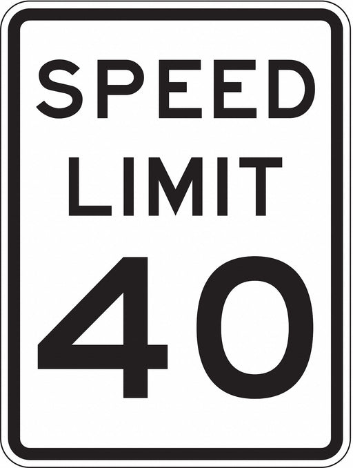Speed Limit 40 Traffic Sign 24 x 18 