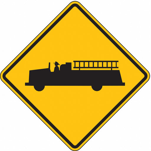 Fire Truck Crossing Traffic Sign 24 x24 