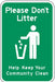 Reflective Litter Sign 18x12in Aluminum