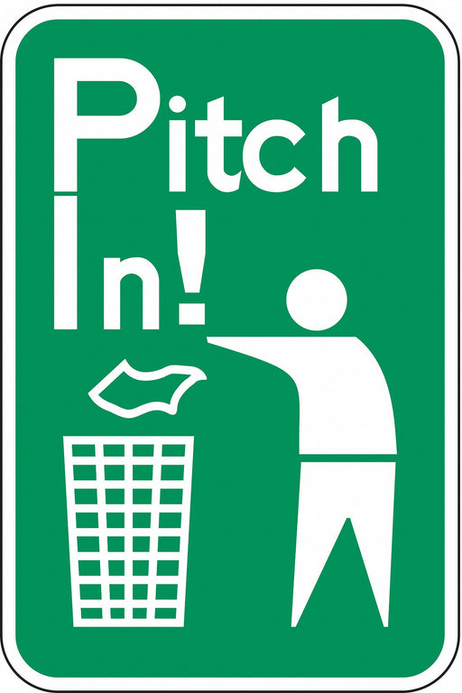 Reflective Pitch In Sign 18x12in Alumin