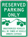 Reserved Parking Sign 24 x 18 