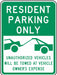 Resident Parking Sign 24 x 18 