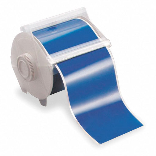 F0285 ContinuousLabelStock Blue Gloss 1-1/8inW