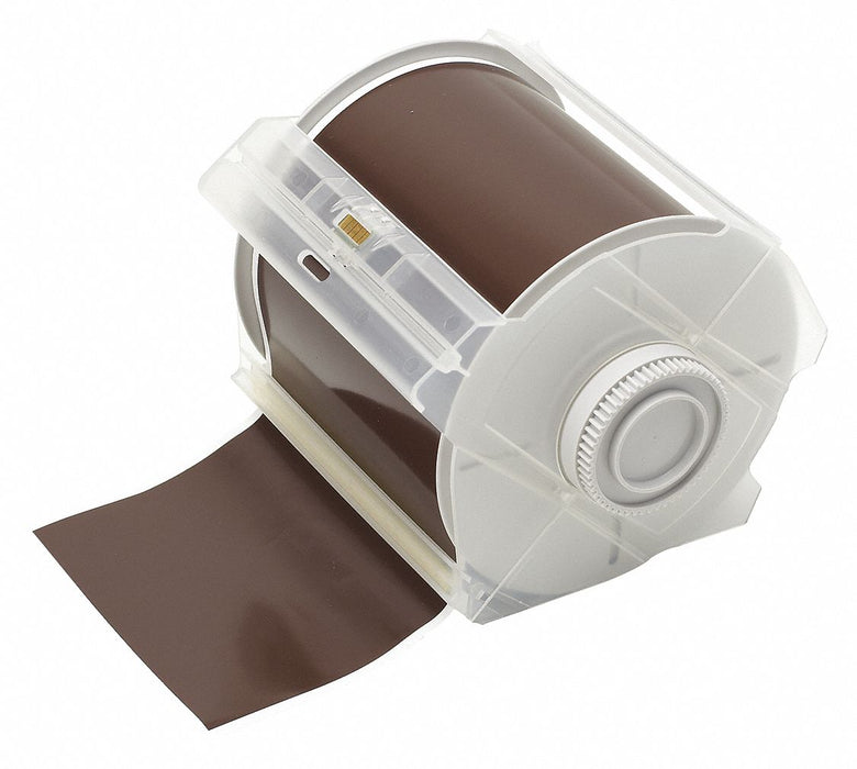 F0283 ContinuousLabelStock Brown Gloss 4inW