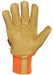 Leather Gloves Knit Wrist Orange L PR