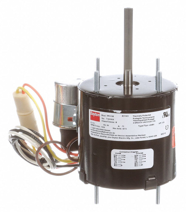 Motor 1/20 HP 1550 rpm 3.3 115V
