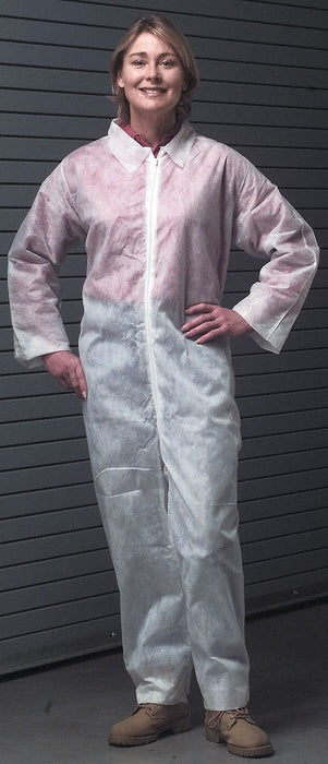 Collared Coveralls White XL Straight