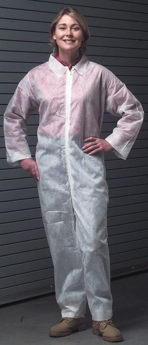 Collared Coveralls White XL Straight