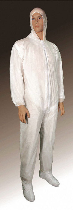 Hooded Coveralls White L Elastic