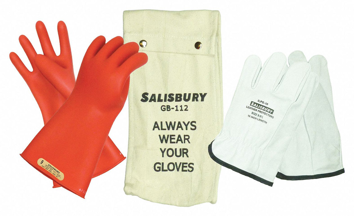D1027 ElectricalInsulatingGloveKit Sz8 Rd PR