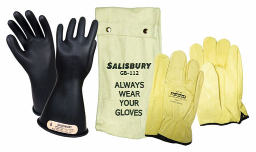 D1027 ElectricalInsulatingGloveKit Sz8 Blk PR