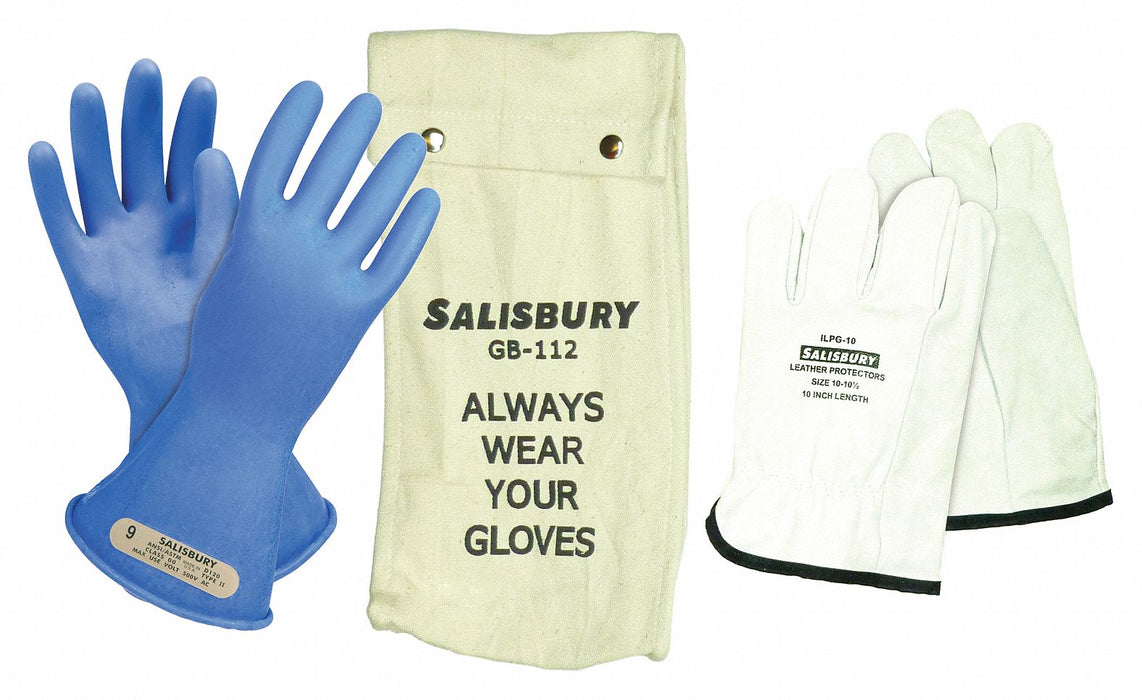 D1031 ElectricalInsulatingGloveKit Sz8 Blu PR