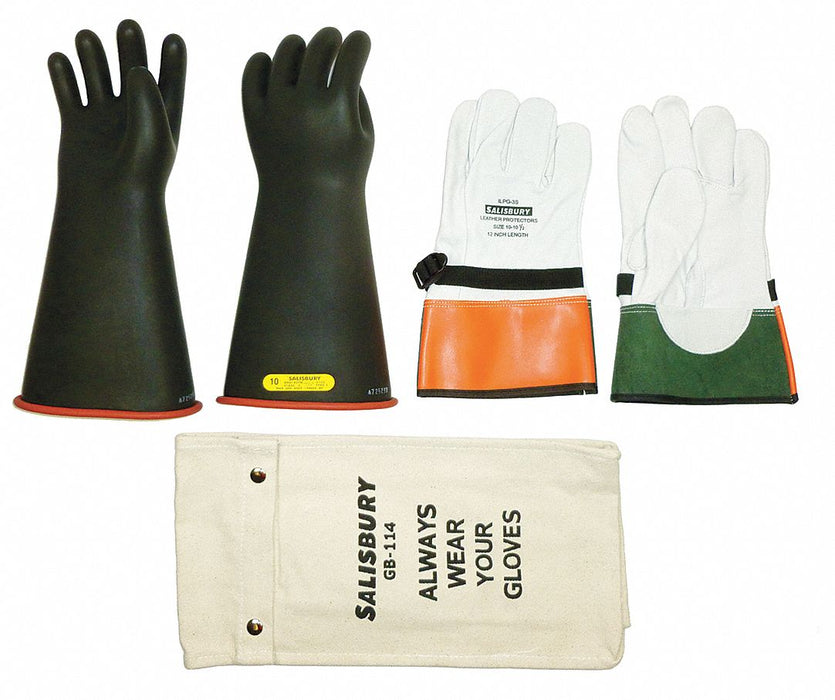E4077 ElectricInslatingGloveKit Sz10 Blk Rd PR
