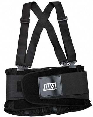 E0289 Back Support w/Suspenders Black 3XL
