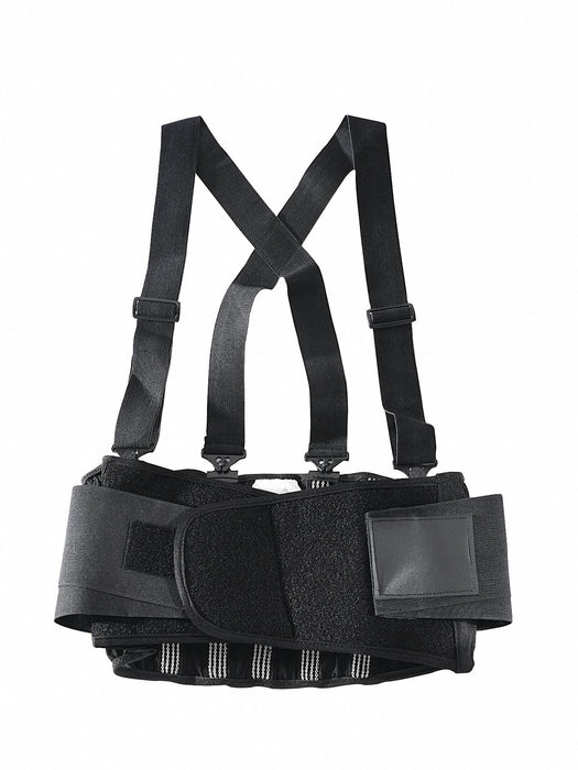 E0289 Back Support w/Suspenders Black S