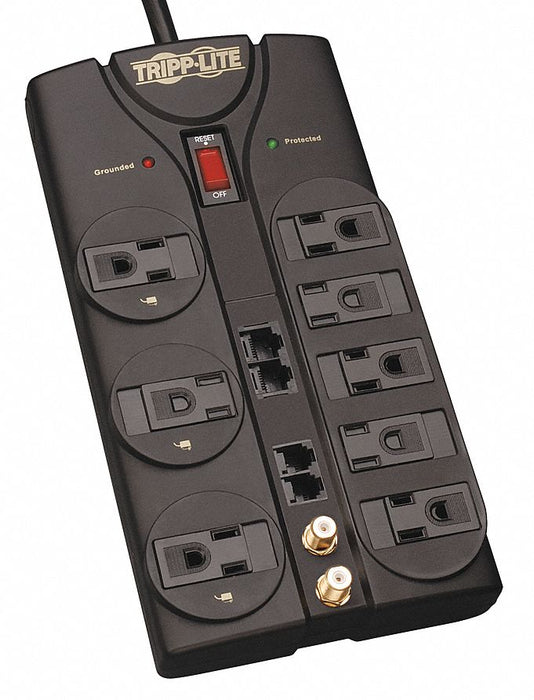 OutletStrip Black 9-9/16in 8Outlets