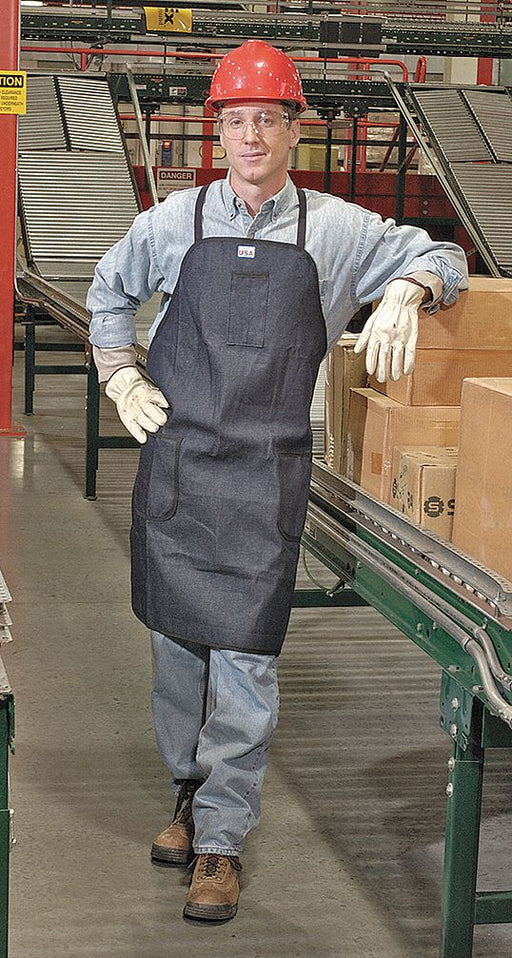 Bib Apron Blue 36 in L 24 in W Denim