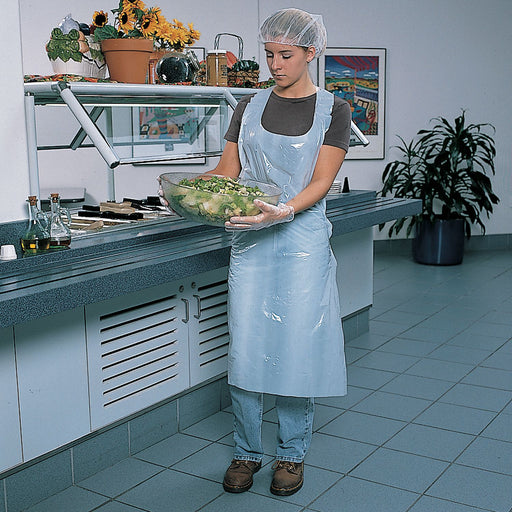 Bib Apron Uni White Polyethylene PK100