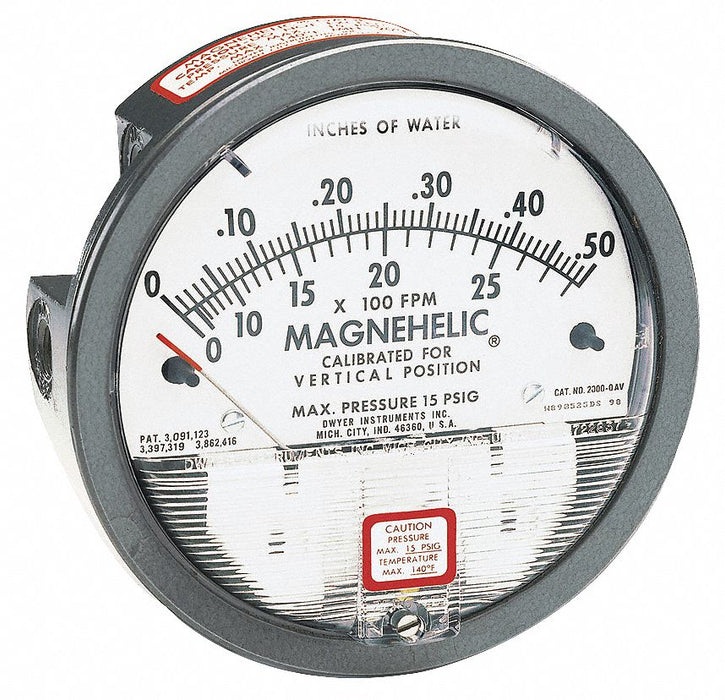 K4579 Pressure Gauge 0 to 2 WC