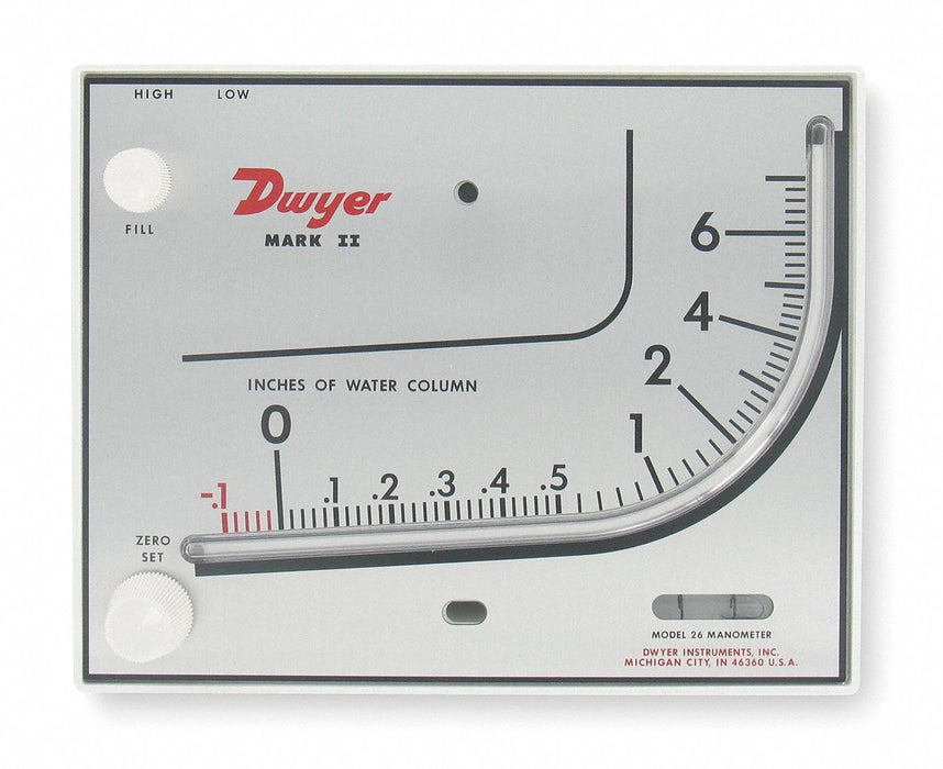 Manometer Inclined Vertical 7in wc Green