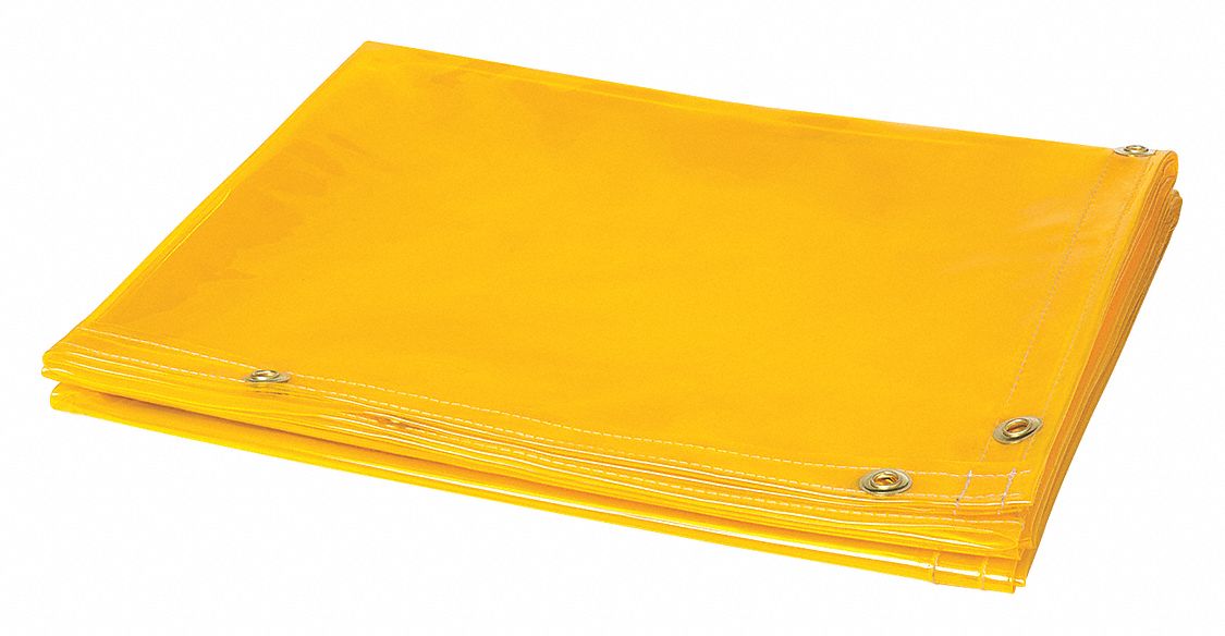 Welding Curtain 4 ft H 6 ft W Yellow
