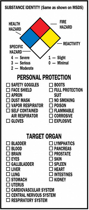 NFPA Label 8 In.H Paper 3 In.W PK500