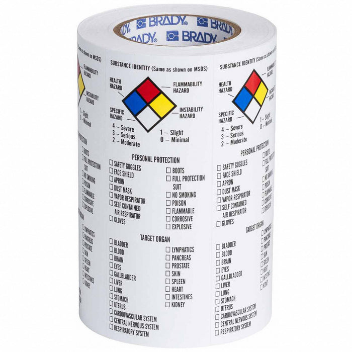 NFPA Label Vinyl 8 In.H 3 In.W PK500