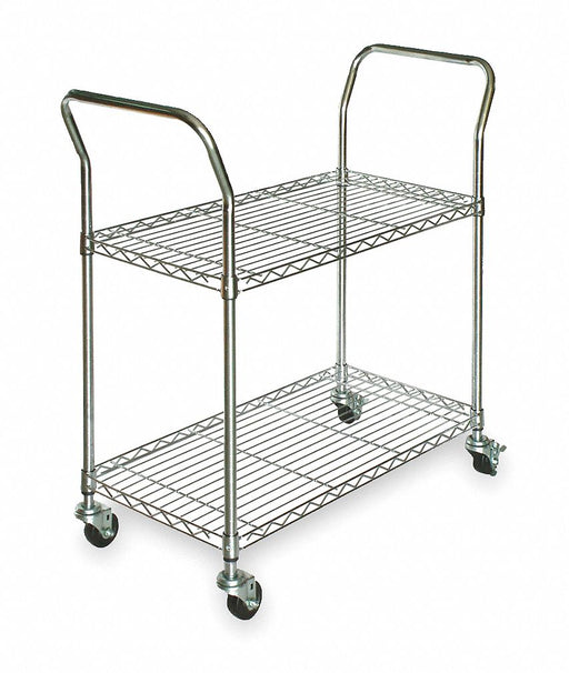 Wire Cart 2 Shelf Chrome 41x24x39 In.