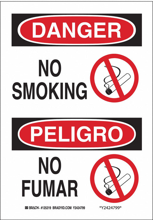 No Smoking Sign 14X10 R and BK/WHT